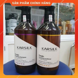 Gội xả keratin karsilk phục hồi tóc hư tổn 800ml