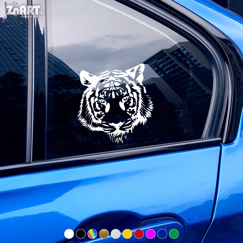Miếng Dán Trang Trí Cửa Sổ Xe Hơi Hình Đầu Hổ Bằng Vinyl