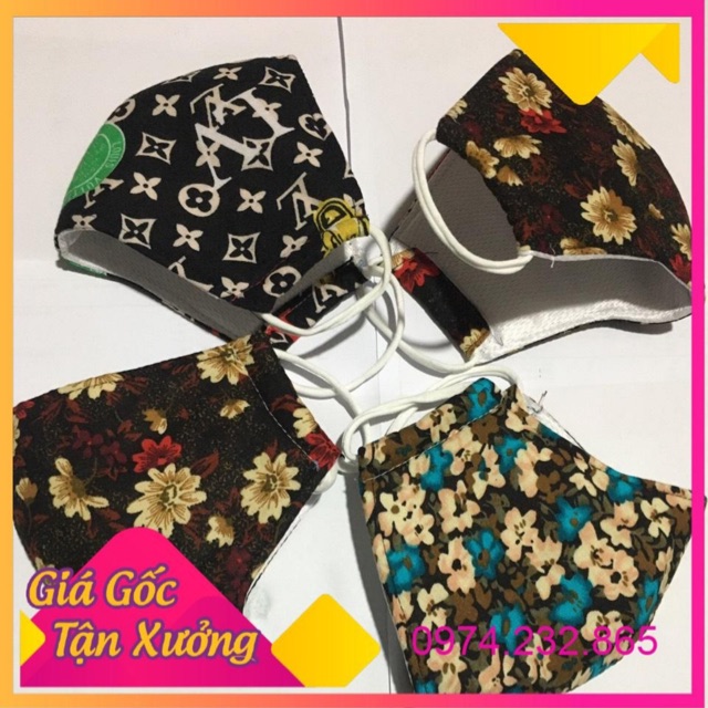 Khẩu Trang Vải 3 Lớp Cao Cấp Nhiều Màu Ngăn Bụi | BigBuy360 - bigbuy360.vn