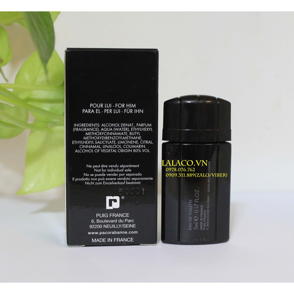 Nước hoa Paco Rabanne Black XS 5ml