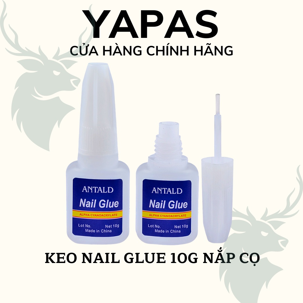 Keo Nail Glue 10g , keo gắn móng đính đá có đầu cọ chổi quét chuyên dụng