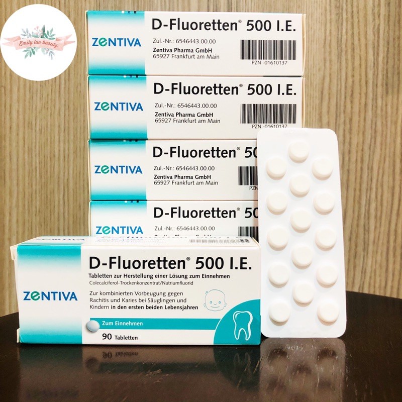 Vitamin D Flouretten 500IE dạng viên Đức hộp 90v