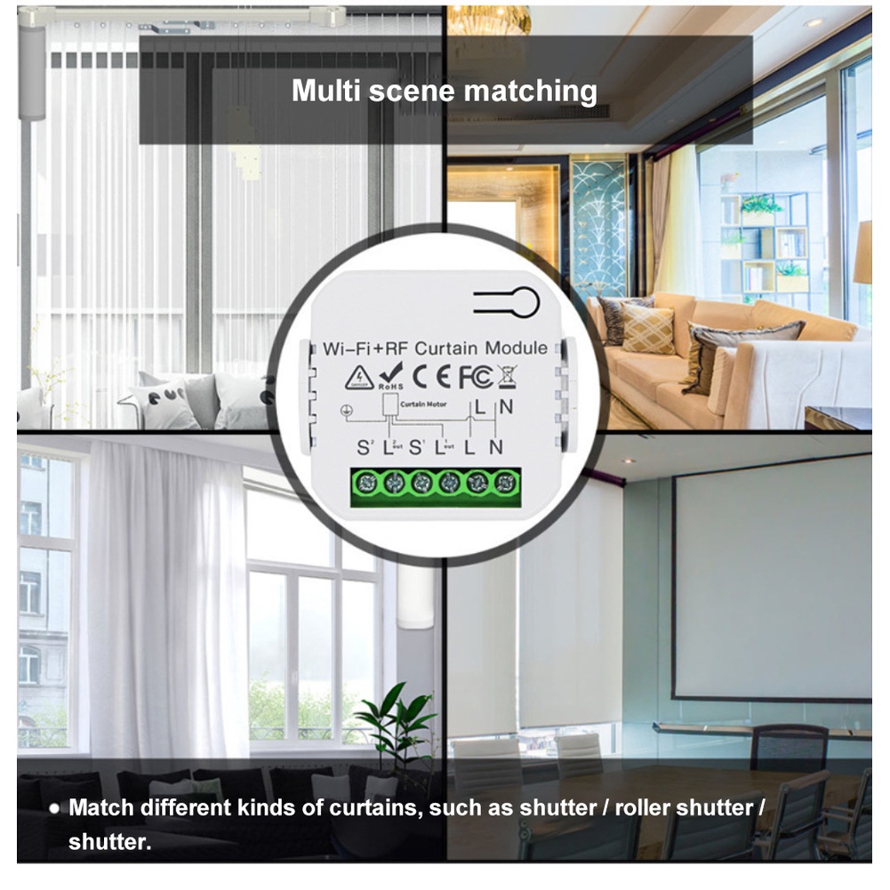 Tuya Wifi RF433 cuộc sống thông minh chuyển đổi pass-Thông qua Rèm điện con lăn màn trập điều khiển từ xa cho Google/Alexa okase