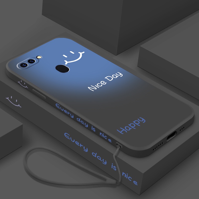 Ốp Điện Thoại Silicon Mềm Chống Sốc Màu Tương Phản In Hình Mặt Cười Cho OPPO a5s a12 a7 A3S A12e F5 F7 F9