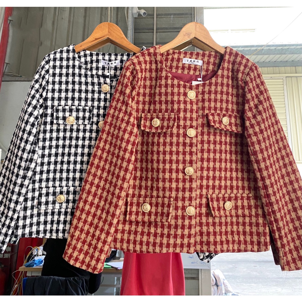 Áo Khoác Dạ TWEED - Áo khoác 2 lớp kẻ ô vuông Daski | BigBuy360 - bigbuy360.vn
