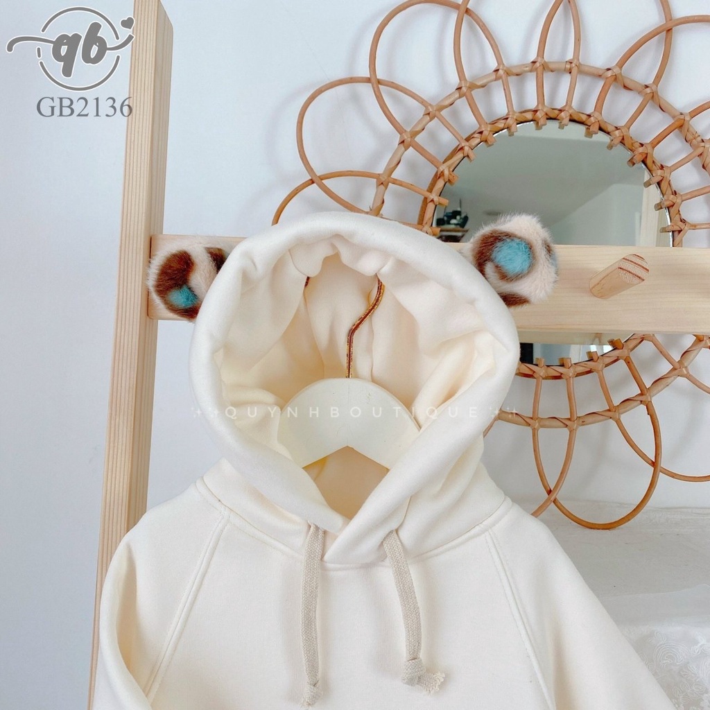 Body trẻ em Quỳnh Boutique Mẫu body hoodie gấu cho bé yêu