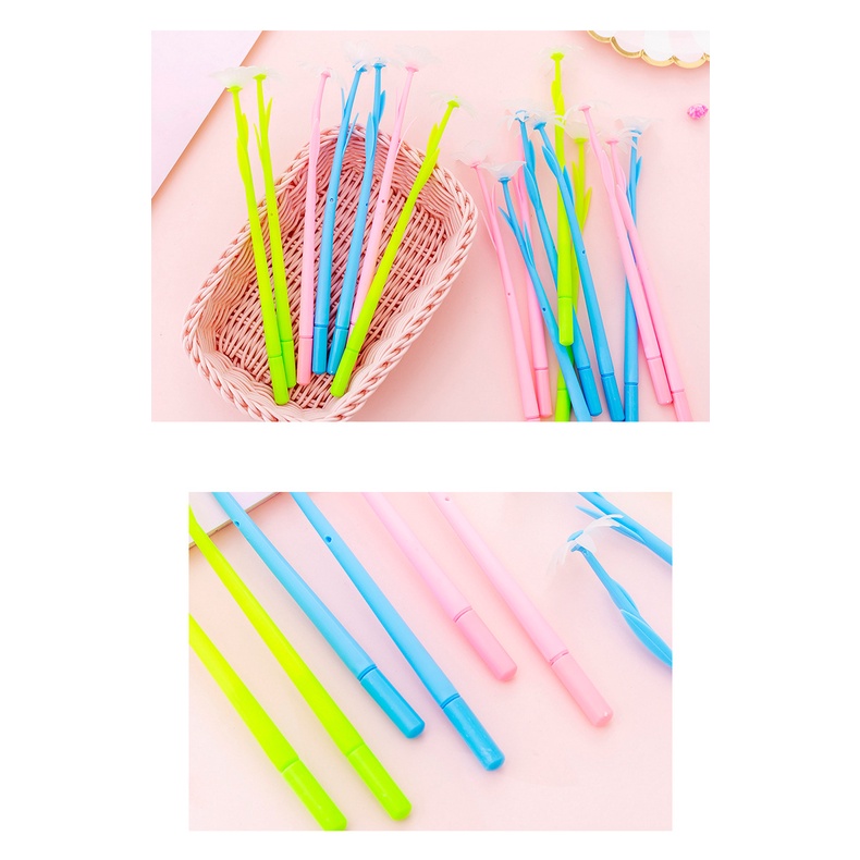 1 Bút Mực Gel Họa Tiết Hoa Lá Nhỏ Dễ Thương Bắt Mắt