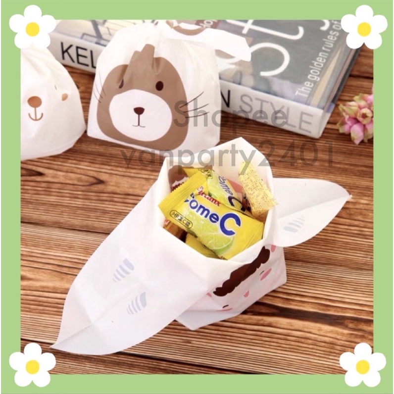 Túi đựng bánh kẹo thắt nơ hình thú