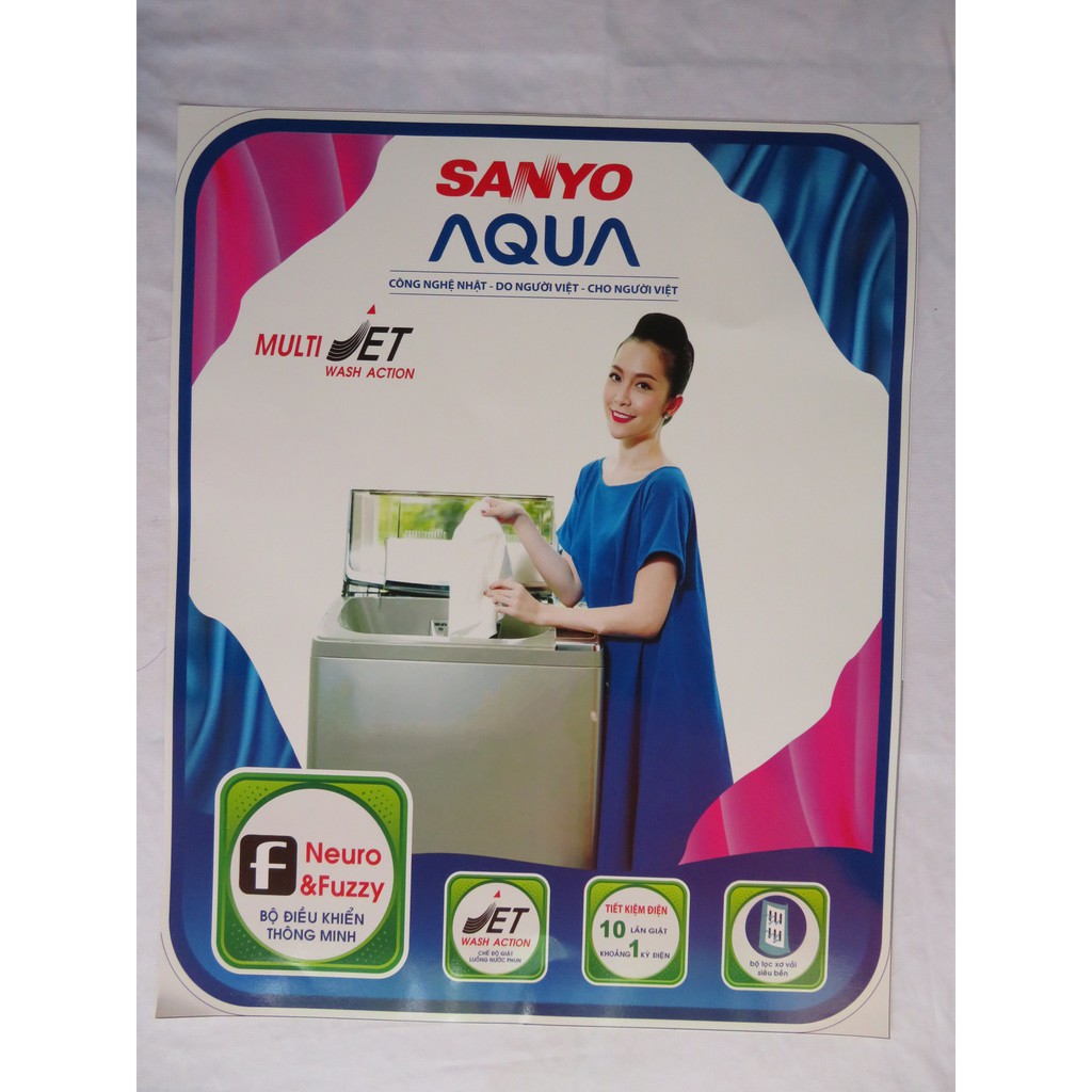 Miếng dán máy giặt Tem dán máy giăt SANYO nhiều mẫu