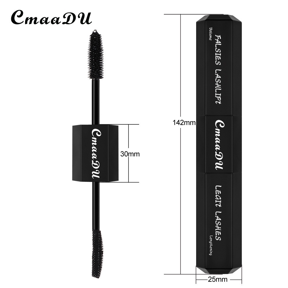 Mascara CmaaDu, chuốt mi 2 đầu uốn cong kéo dài mi màu đen nội địa trung D14 Sammi beauty