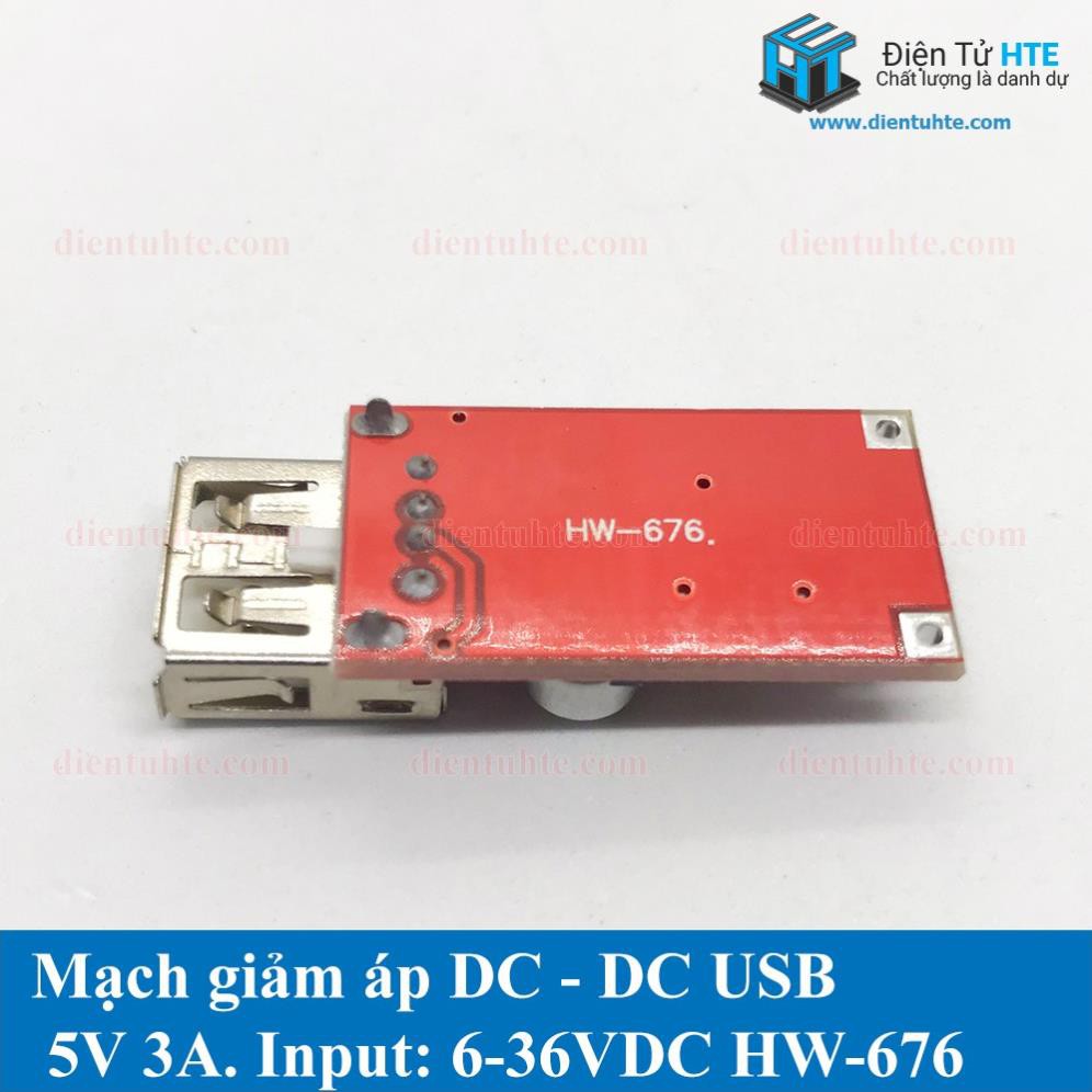 Mạch giảm áp DC - DC 1 cổng USB 5V 3A HW-676