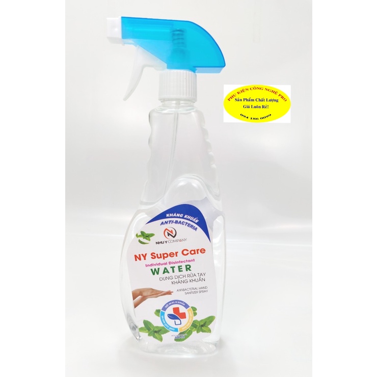 Dung dịch rửa tay NY Super Care Water Chai 500ml Có vòi xịt Làm sạch da tay Kháng khuẩn Khử mùi Bảo vệ sức khỏe Như Ý