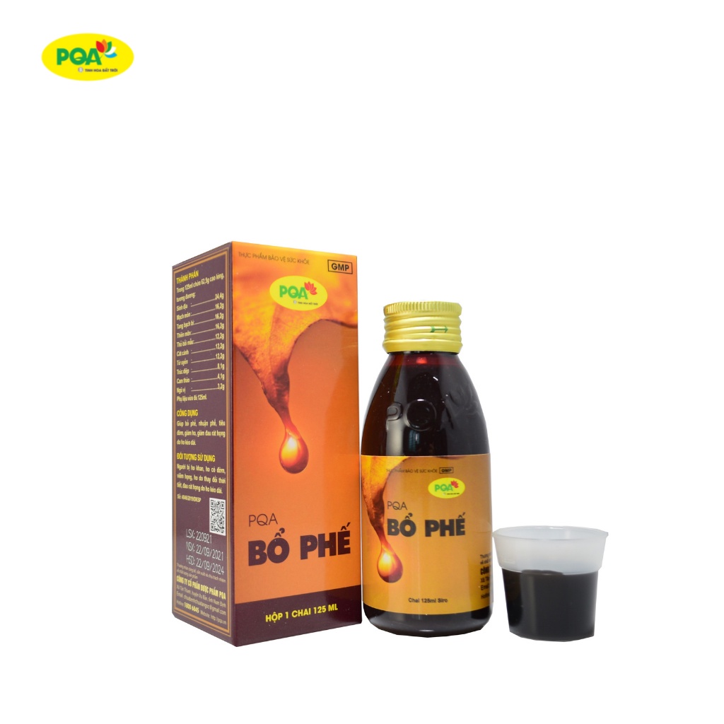 Bổ Phế PQA Giúp Nhuận Phế, Tiêu Đờm, Giảm Ho Và Đau Rát Họng Kéo Dài Hộp 125ml