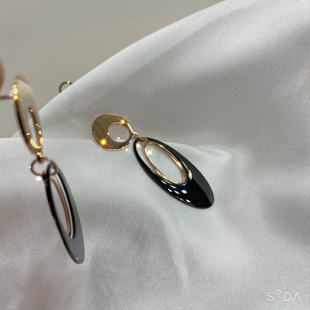 [FreeShip] Bông tai nữ titan hình bầu dục E4-210 - CAM KẾT KHÔNG BAY MÀU