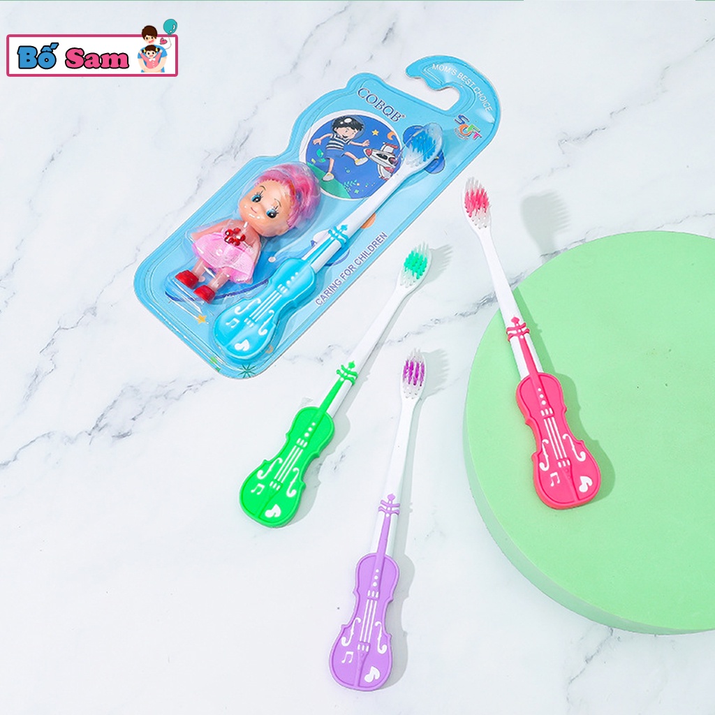 Bàn chải đánh răng trẻ em tặng kèm đồ chơi cho bé 2-12 tuổi Shop Bố Sam