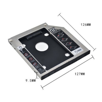 [Flash sale] Caddy Bay Dày 12.7mm Chuẩn SATA Dùng Để Lắp Thêm 1 Ổ Cứng / SSD Thay Vào Vị Trí Của Ổ DVD 020151