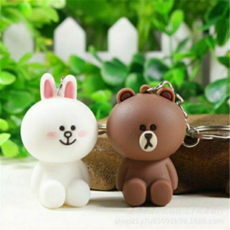 móc khóa gấu bown - thỏ trắng cony