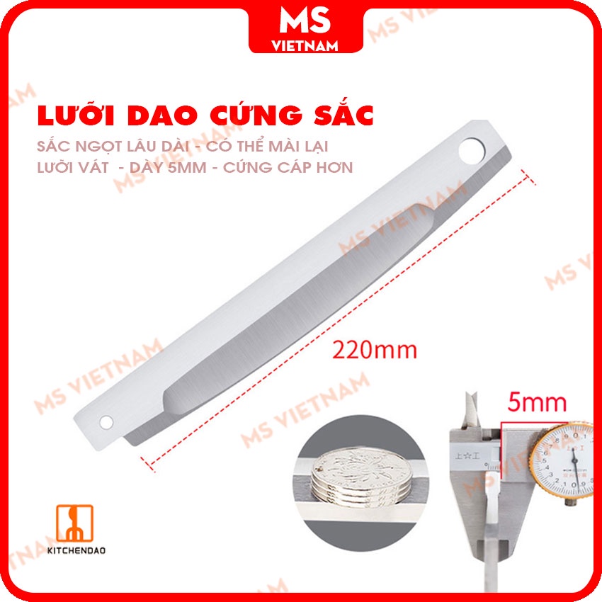 Dao Chặt Thịt Gà KD0248 - Cắt Xương, Thịt, Rau Quả, Nấm, Thuốc Bắc - Inox 430 dày 1.5mm - Tặng Mài KD0315 - MS Vietnam