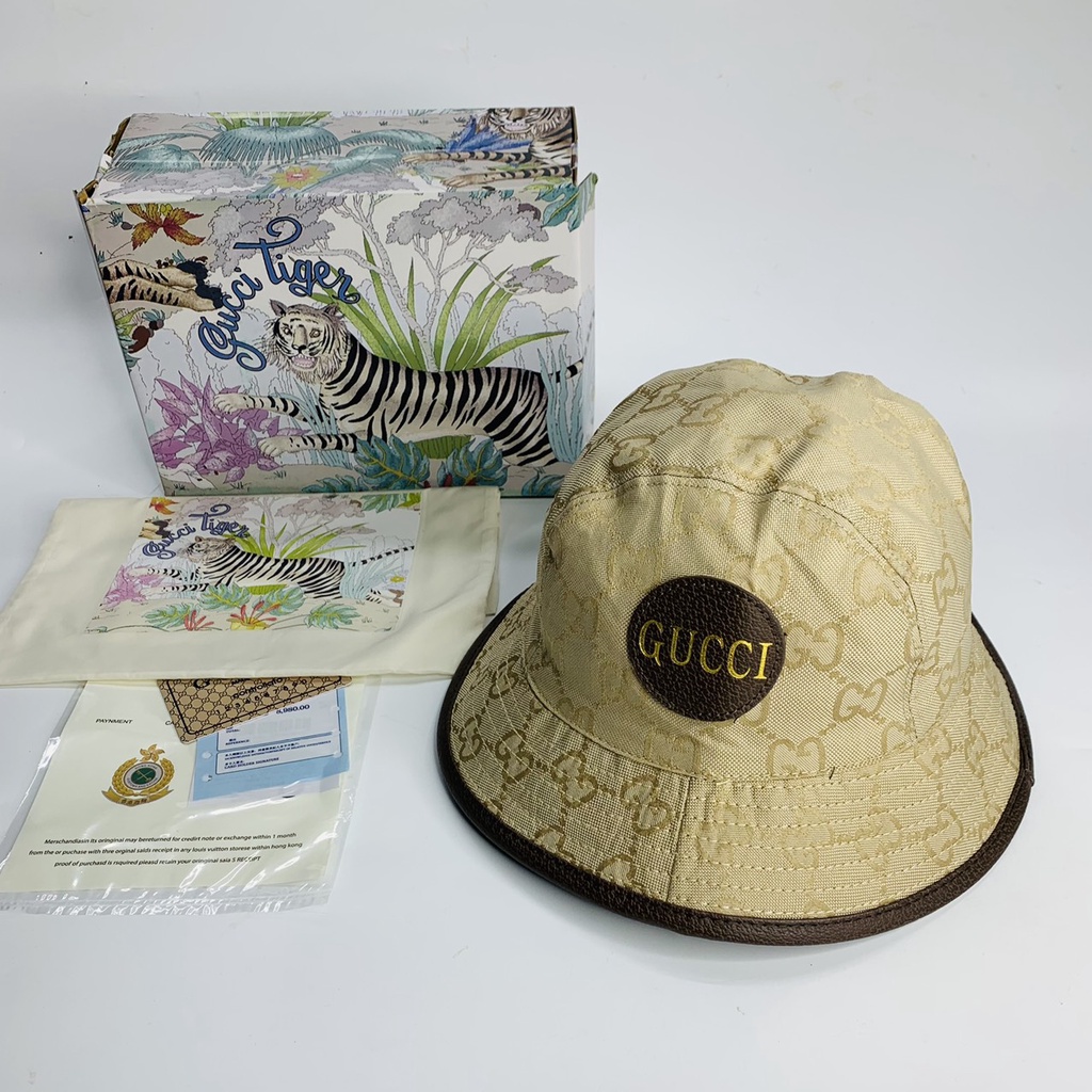 Nón vành tròn , Mũ bucket Gc logo da dập chữ full box hộp cực đẹp