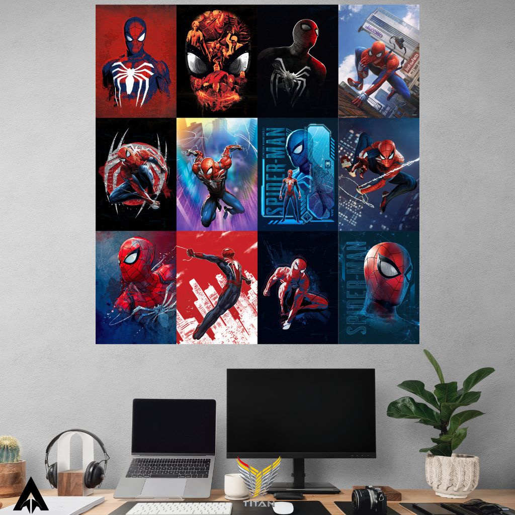 Set 12 tấm Decal/Poster Anime Tổng hợp Onepiece, Dragonball, Spy x FML, tranh dán tường decor độc quyền Titan360