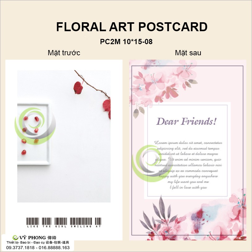 THIỆP CHỤP ẢNH POSTER 2 MẶT 10x15cm HOA VÀ CHỮ ĐẠO CỤ CHỤP ẢNH SẢN PHẨM PC2M10X15-07,8,9