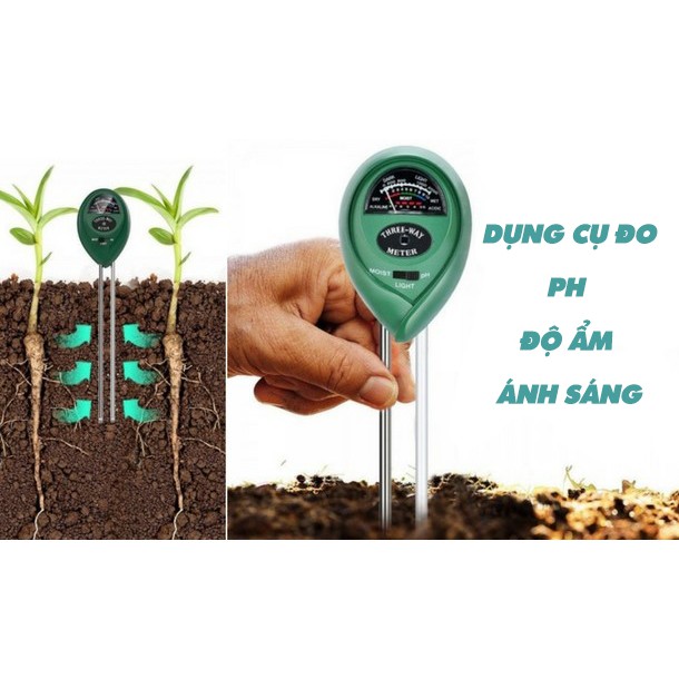 Dụng cụ đo PH, Độ ẩm, Ánh sáng 3 trong 1