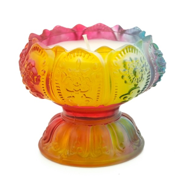 Ly nến thơm hoa sen lưu ly Miss Candle NQM5654 (Hương sen)