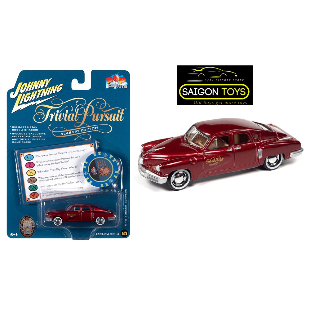 Trivial Pursuit 1948 Tucker Torpedo - Pop Culture 2021  - Xe mô hình cao cấp tỷ lệ 1:64 chính hãng Johnny Lightning