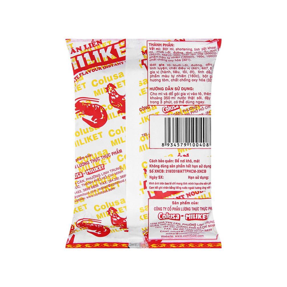 THÙNG 30 GÓI MÌ SA TẾ MILIKET 65GR