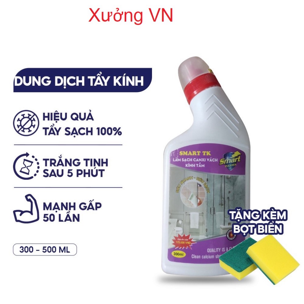 SMART TK thuốc tẩy cặn canxi trên kính SMART TK cho các vách kính nhà tắm, nước gột rửa gương phu kien cao cap