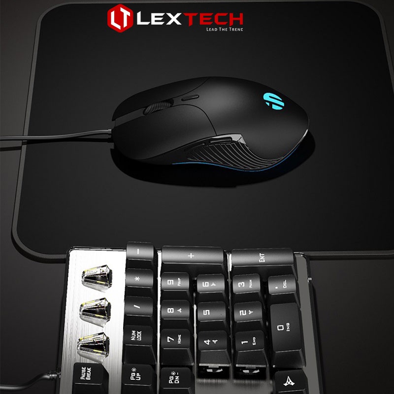 Chuột máy tính gaming chống ồn silent LexTech CPB1P 4000 DPI chuột có dây cho laptop pc