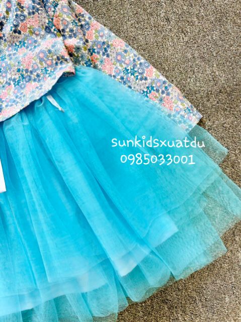 Sét 2 chi tiết váy HANBUK voan xanh