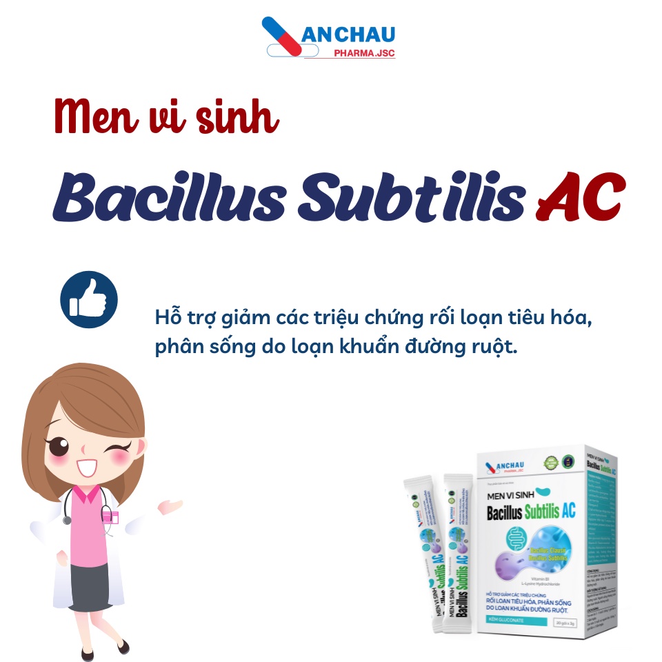 Men vi sinh hỗ trợ tiêu hóa BACILLUS SUBTILUS AC hương sữa cho trẻ em và người lớn - set dùng thử - An Châu