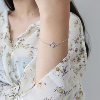 LẮC TAY CỎ BỐN LÁ BẠC