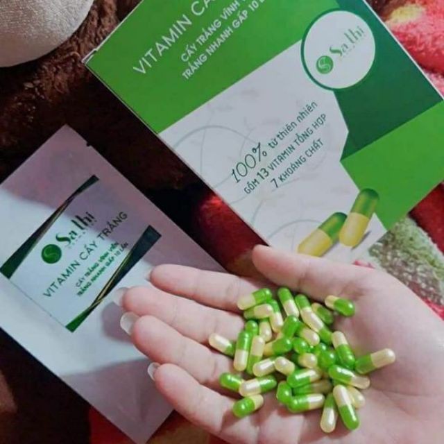 Cấy trắng, Vitamin cấy trắng Sa Thị ( hộp 200 viên/4 gói)