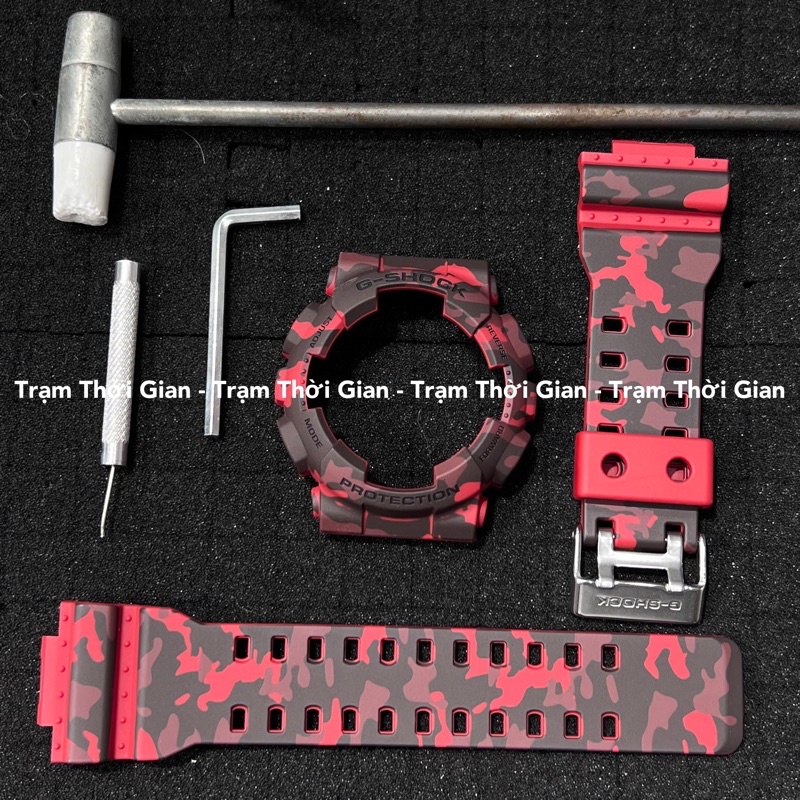Set vỏ dây casio G-Shock GA-110 Camo đỏ hàng hiếm