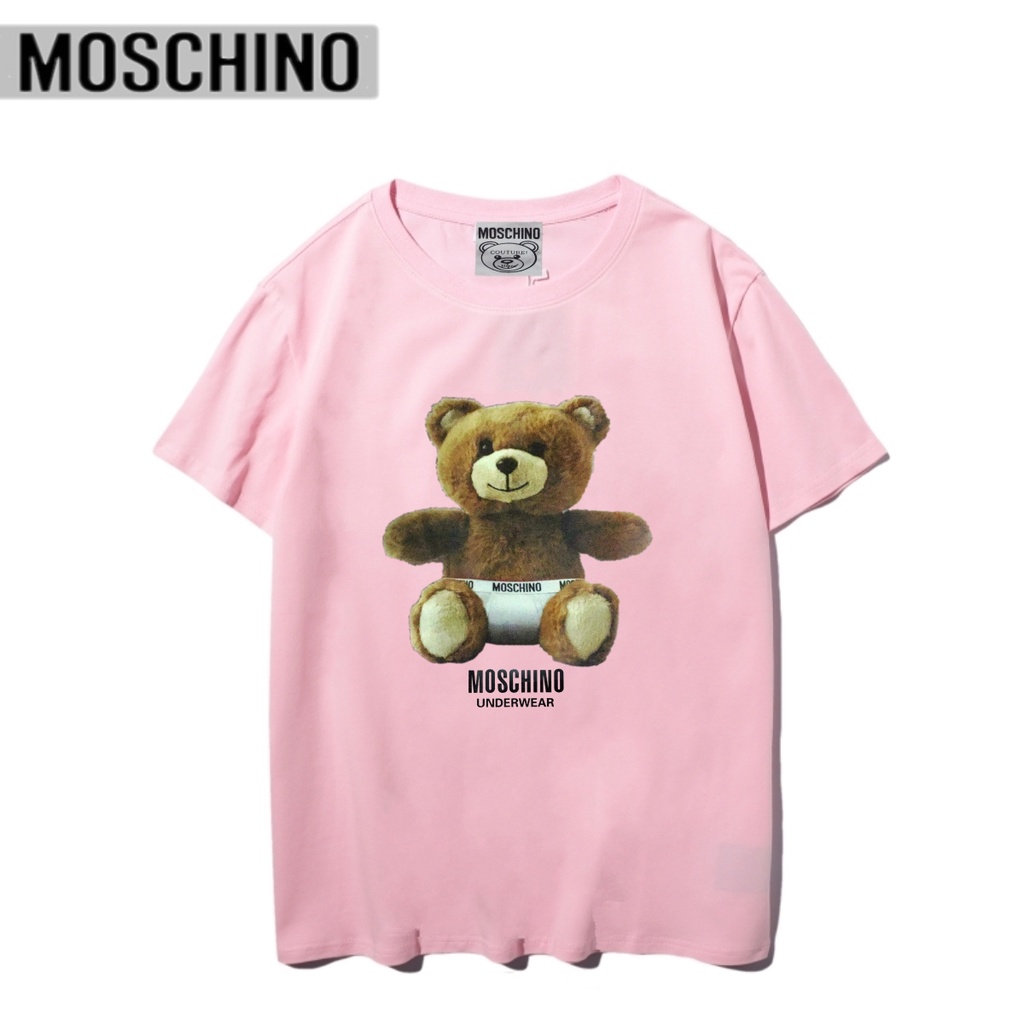 Áo thun Moschino 8817 cotton cổ tròn tay ngắn in họa tiết chữ cái thời trang dành cho cặp đôi