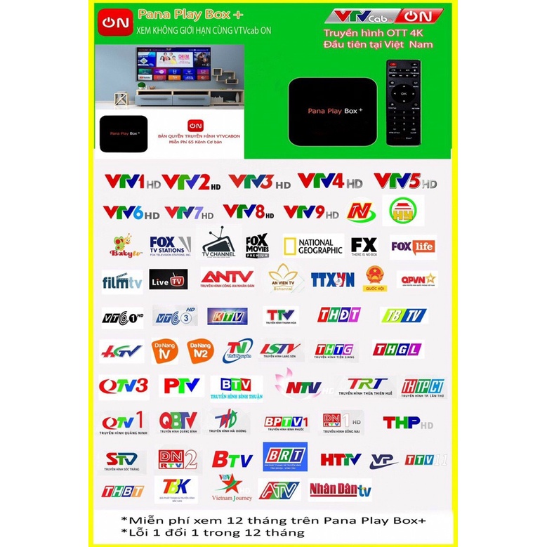 Đầu thu androi thế hệ mới - pana play box+ 2021 ram4g rom32g chạy nhanh - xem chương trình tivi có bản quyền