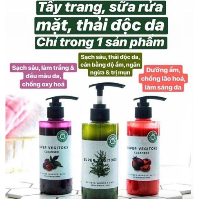 Sữa rửa mặt thải độc rau củ Super Vegitoks Cleanser