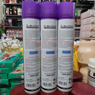 Keo xịt tóc mềm Lavox nắp tím 420ml