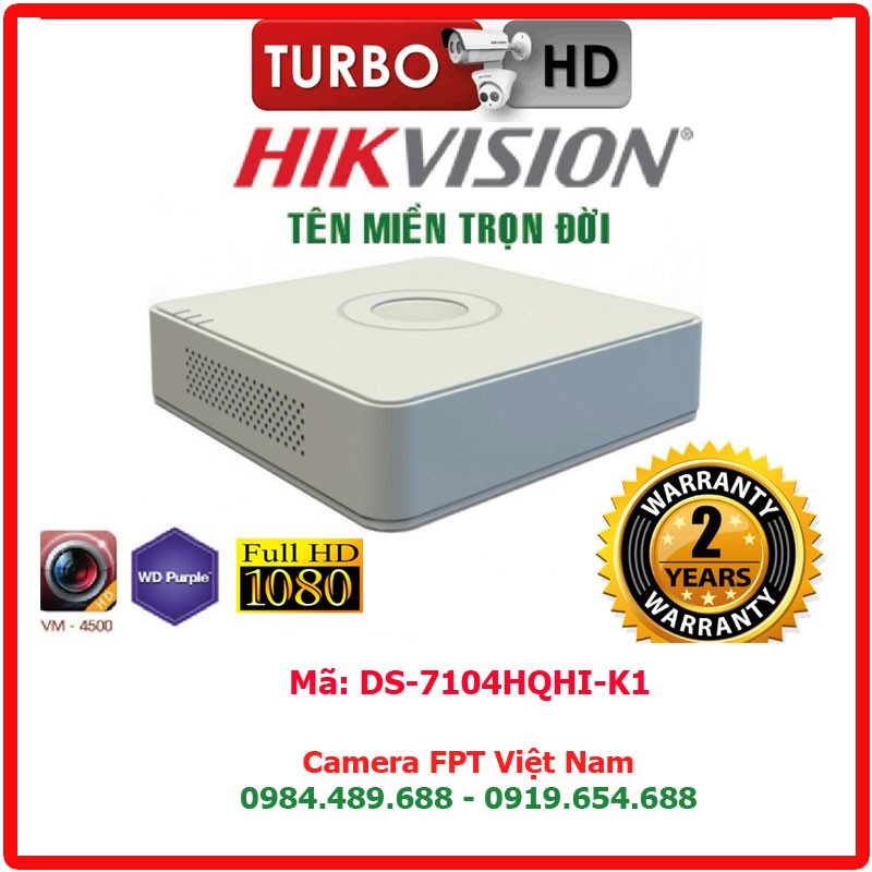 Đầu ghi hình camera Full HD DS-7104HQHI-K1