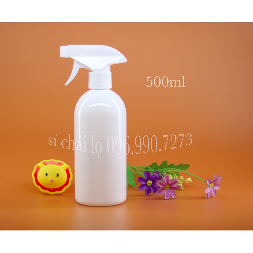 Combo 10 chai nhựa 500ml xịt kính trắng, xịt phun sương , bình xịt rửa tay, chai nhựa đựng dung dịch tẩy rửa đa năng