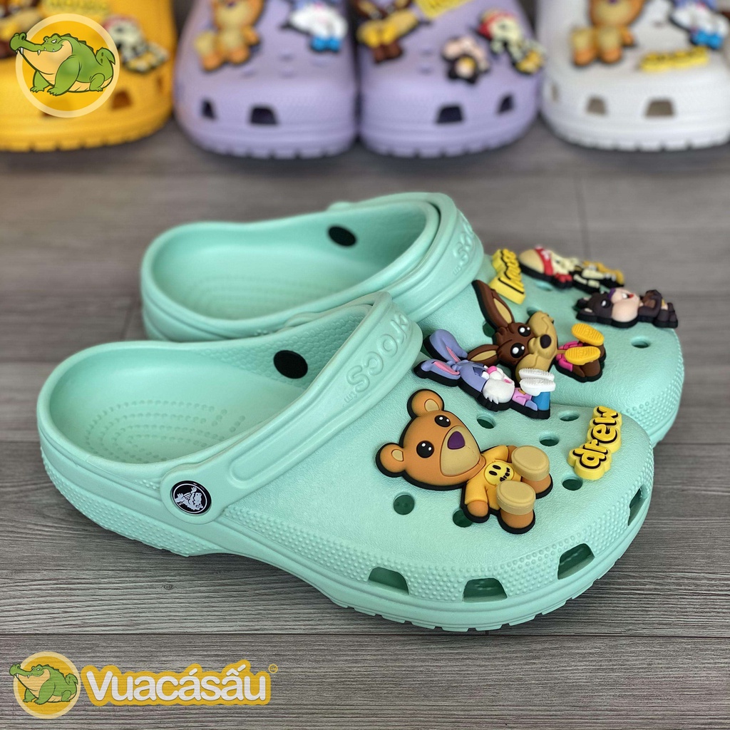 Dép CROCS DREW HOUSE JUSTIN BIEBER + Kèm Bộ STICKER Bản MỚI NHẤT siêu ĐẸP, Siêu ĐÁNG YÊU - Vua Cá Sấu