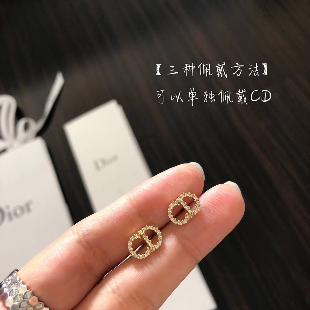 Mới Khuyên Tai Dior Đính Ngọc Trai Đơn Giản Phong Cách Retro