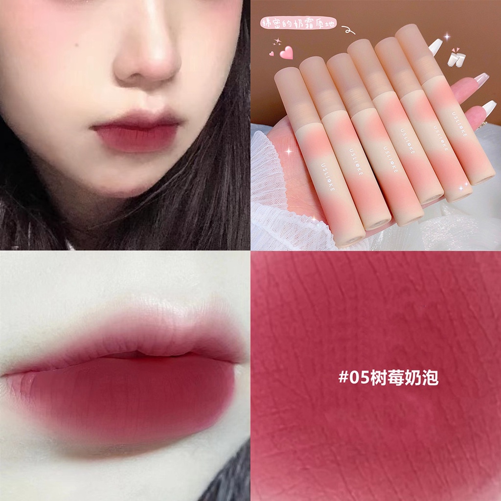 [Hàng Mới Về] Son Môi Trang điểm USLIKE Màu Sắc Nhung Lì Mềm Mịn Chống Thấm Nước Thời Trang Mini