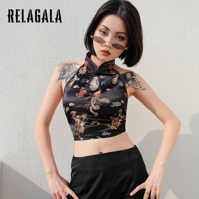 Áo yếm hở lưng thêu hình rồng kiểu Trung Hoa quyến rũ cho nữ