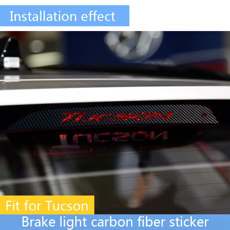 Miếng dán trang trí đèn phanh xe hơi Hyundai Tucson bằng sợi carbon