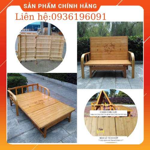 [ HOT- 2021 ] 🎁🎁🎁 Giường gỗ gấp thành ghế sofa bằng tre chống mối mọt, giường gấp gỗ thông minh đa năng xếp nhanh gọn🎁🎁🎁