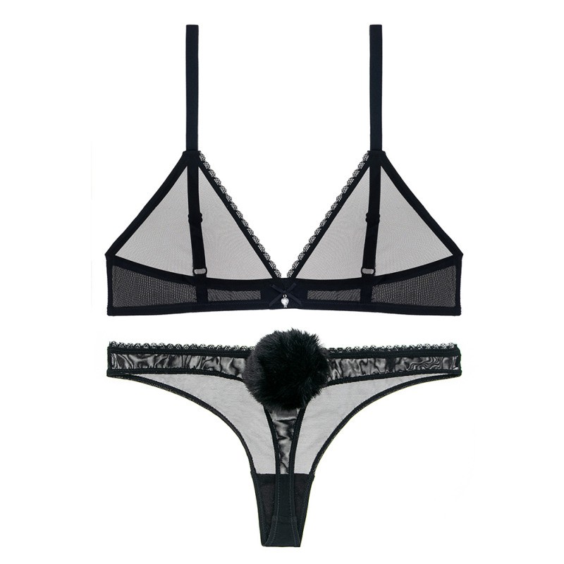 Bộ Đồ Lót Varsbaby D308TS + N124EQ Size S-2XL Bằng Vải Ren Lưới Xuyên Thấu Gợi Cảm Cho Nữ