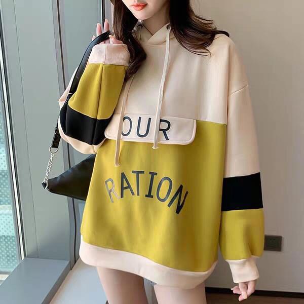 Áo khoác, áo hoodie unisex nam nữ nỉ ngoại ration phối 2 màu đơn giản cực đẹp thời trang học đường